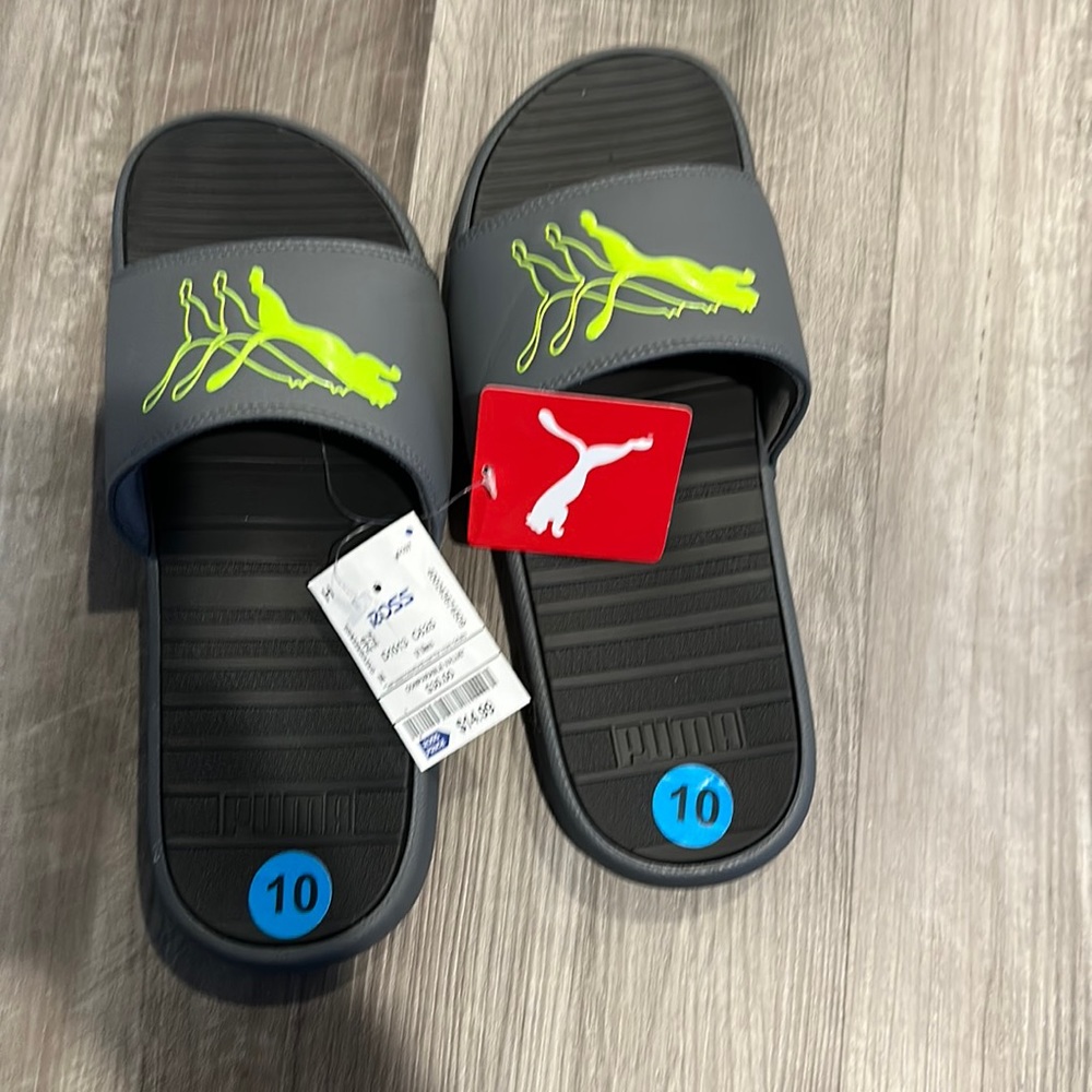 Gray Puma Slides